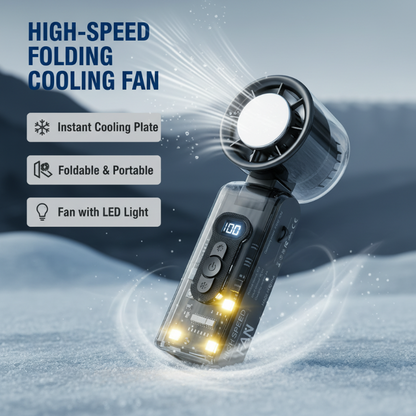🌬️🌟 Faltbarer Hochgeschwindigkeitsventilator mit LED-Lichtern