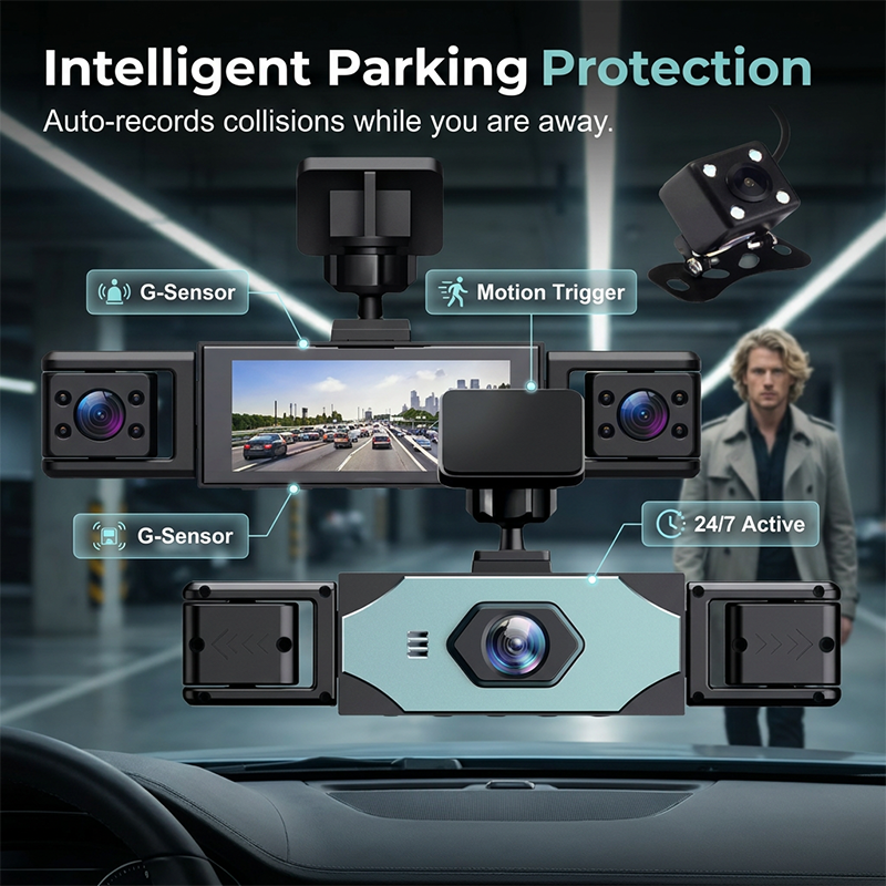 📹 50% RABATT! 🎉 4-Kanal-Dashcam mit 360°-Schutz – Rundumsicht & Nachtsicht – Ideal für sicheres Fahren und Parken – 1080P, Loop-Aufnahme & Bewegungsmelder 🚗🔒✨