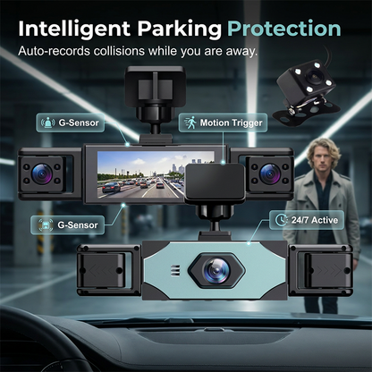📹 50% RABATT! 🎉 4-Kanal-Dashcam mit 360°-Schutz – Rundumsicht & Nachtsicht – Ideal für sicheres Fahren und Parken – 1080P, Loop-Aufnahme & Bewegungsmelder 🚗🔒✨