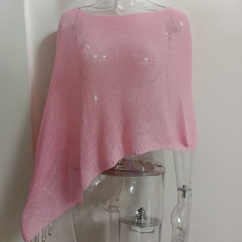 🎁 LETZTER TAG ANGEBOT! Eleganter durchbrochener Strick Poncho – Fließender Schnitt, edler Glanz als Ergänzung zu Kleid & Top