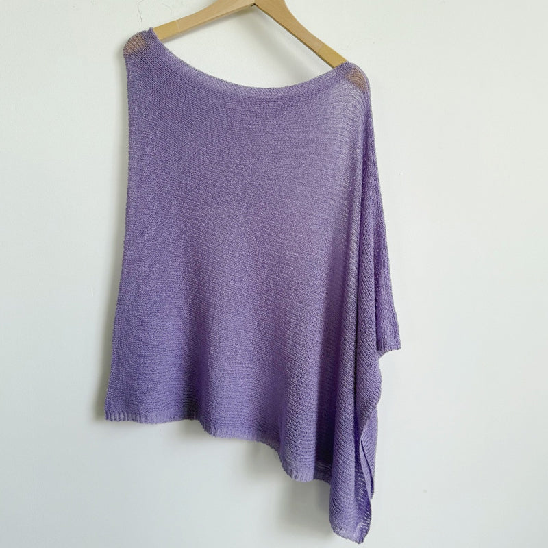 🎁 LETZTER TAG ANGEBOT! Eleganter durchbrochener Strick Poncho – Fließender Schnitt, edler Glanz als Ergänzung zu Kleid & Top