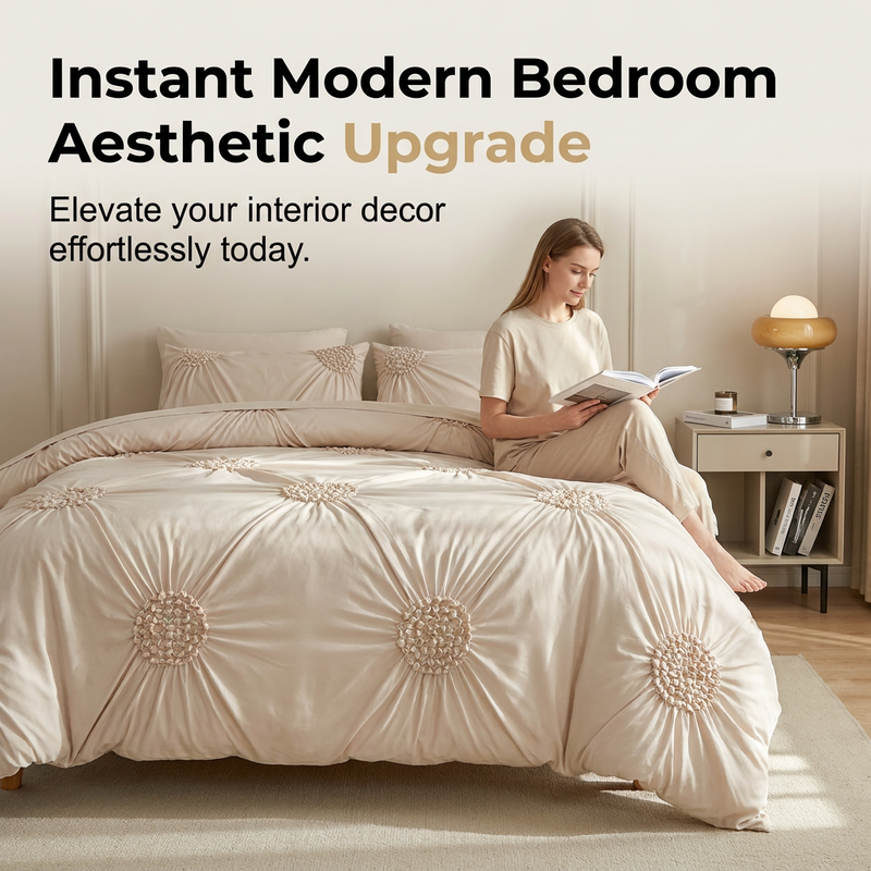 📢📢50 % Rabatt!! ⏰🎁 Elegantes Bettwäsche-Set mit edlem Falten-Design – stilvoller Komfort für dein Schlafzimmer🛏️✨