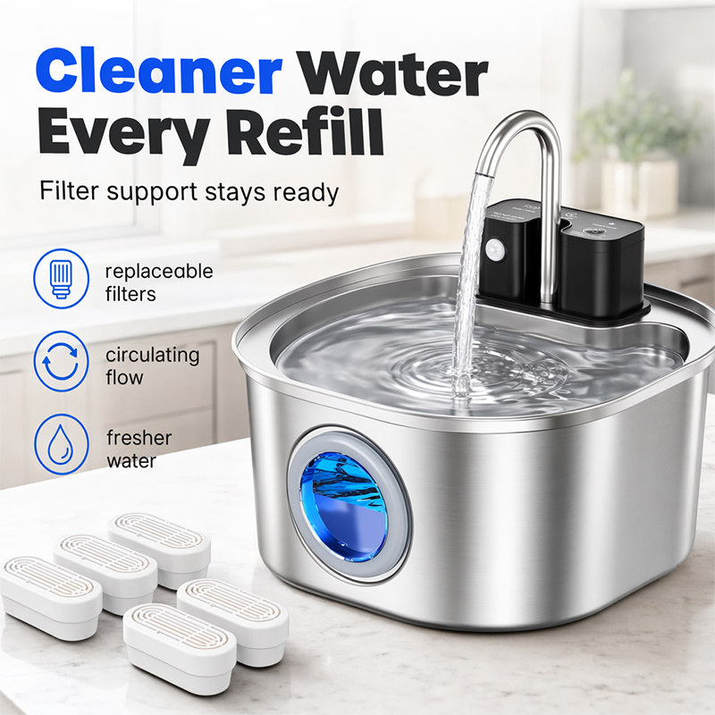 🐱 50% RABATT! 💧 3,2L Edelstahl-Trinkbrunnen für Katzen & Hunde – Kabellos & mit Filter – Leise, hygienisch & leicht zu reinigen – perfekt für frisches Wasser den ganzen Tag 🐶✨