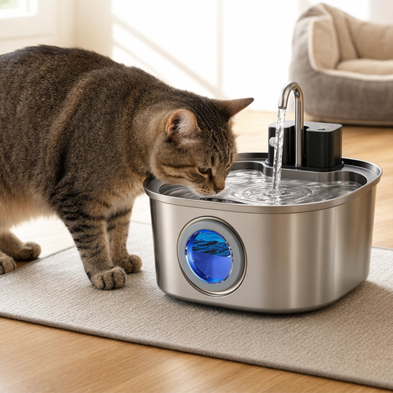 🐱 50% RABATT! 💧 3,2L Edelstahl-Trinkbrunnen für Katzen & Hunde – Kabellos & mit Filter – Leise, hygienisch & leicht zu reinigen – perfekt für frisches Wasser den ganzen Tag 🐶✨