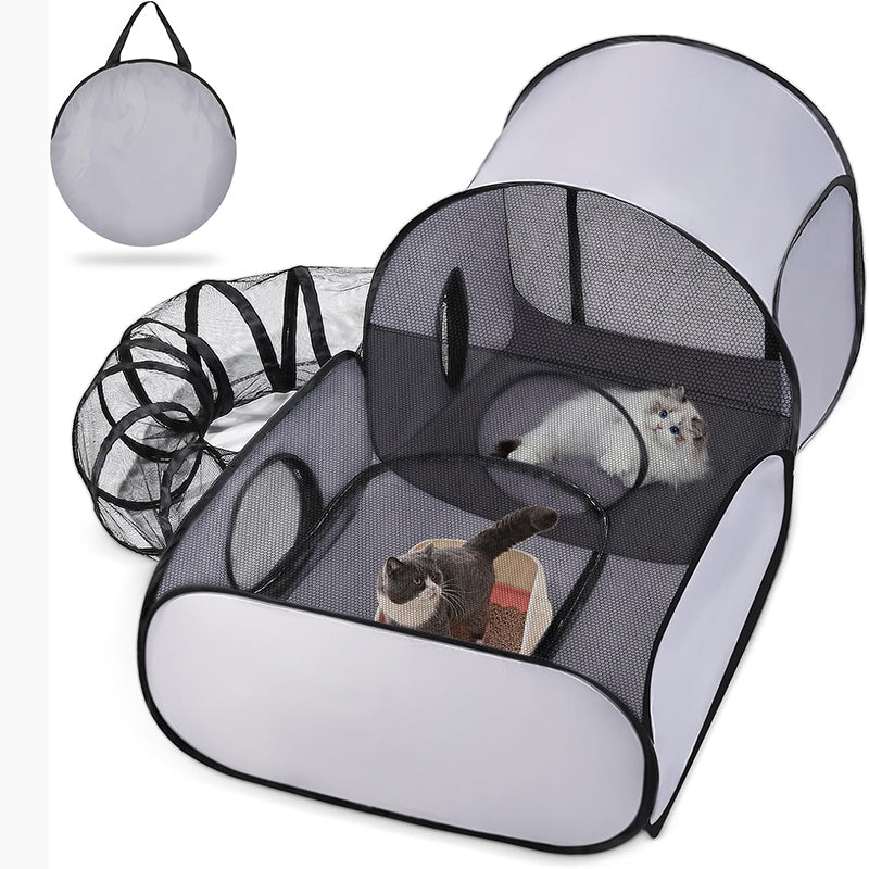 🐈🎀🏡Großes Katzen-Spieltunnel zum Spielen und Entspannen – Mehr Platz zum Jagen, Verstecken und Ausruhen