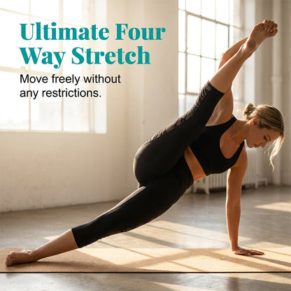 🧘‍♀️💨🩰🏋️Damen Atmungsaktive Mesh-Einsatz Yoga-Leggings – Luftige Mesh-Einsätze, Schweißableitend für Workout & Alltag