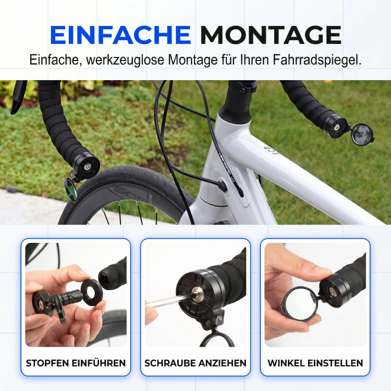 🔄🚴360° drehbarer Fahrrad-Rückspiegel ✨ Stabiler Fahrrad Spiegel für E-Bike & Cityrad
