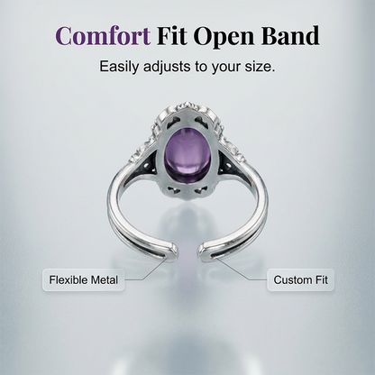 🔮Vintage Spitzen-Amethyst-Ring 💍 Feine Spitze Lila Amethyst Ring für Frauen Geschenk
