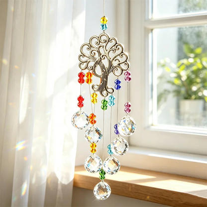 🔥🌳💎 Lebensbaum Kristall Sonnenfänger Anhänger Günstige Fensterdekoration