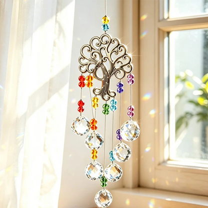 🔥🌳💎 Lebensbaum Kristall Sonnenfänger Anhänger Günstige Fensterdekoration