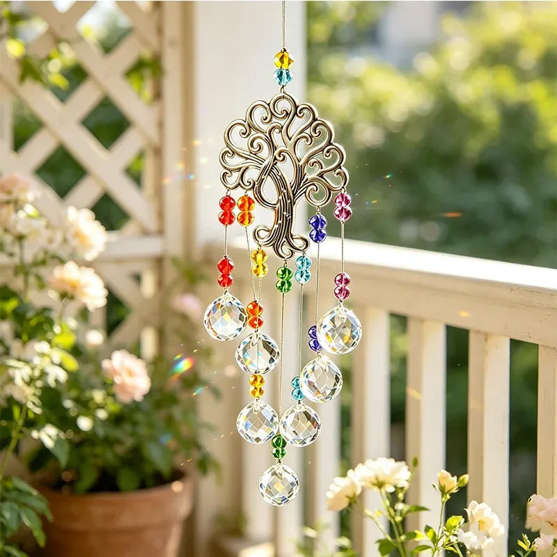 🔥🌳💎 Lebensbaum Kristall Sonnenfänger Anhänger Günstige Fensterdekoration