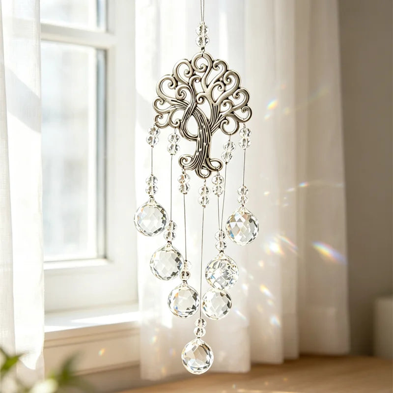 🔥🌳💎 Lebensbaum Kristall Sonnenfänger Anhänger Günstige Fensterdekoration