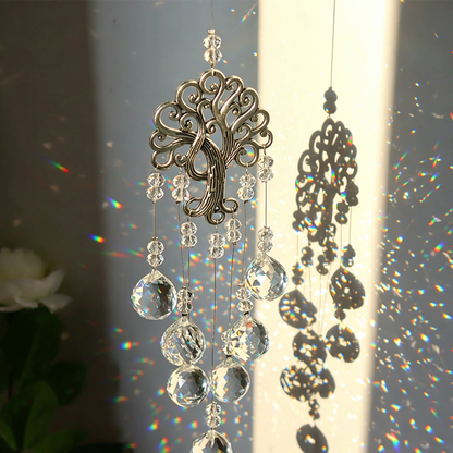 🔥🌳💎 Lebensbaum Kristall Sonnenfänger Anhänger Günstige Fensterdekoration
