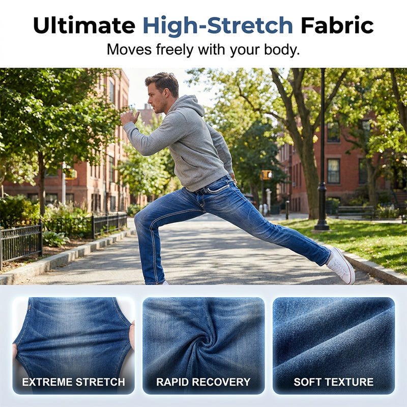 👖 AUSSERGEWÖHNLICHE AKTION 50% RABATT! ⏰ Herren Jeans mit Doppelnaht & Hoher Elastizität – Moderner Schnitt & Komfort – Strapazierfähiger Stretch-Stoff – Ideal für den Alltag oder Reisen – Zeitloser & Schlanker Look ✨🔥🛒