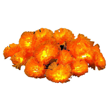 🌼 Künstliche Ringelblumen LED-Lichterkette – 20 LEDs, 8 Lichtmodi, wasserfest | Perfekte Deko für stimmungsvolle Atmosphäre 🕯️🎃🧡