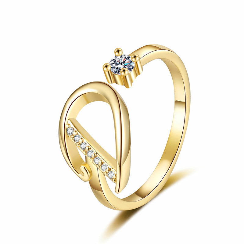 💎✨💍 Verstellbarer Glitzer-Buchstabenring für Damen – Funkelnder Personalisiert Schmuck