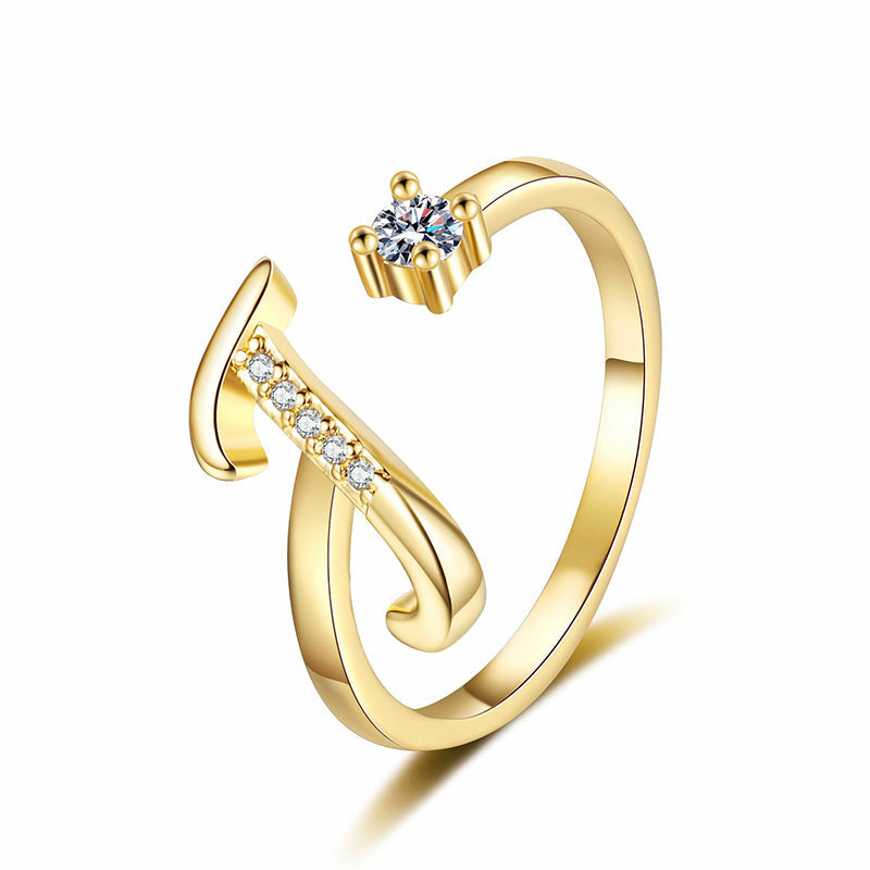 💎✨💍 Verstellbarer Glitzer-Buchstabenring für Damen – Funkelnder Personalisiert Schmuck