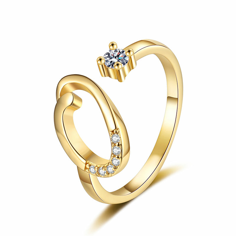 💎✨💍 Verstellbarer Glitzer-Buchstabenring für Damen – Funkelnder Personalisiert Schmuck