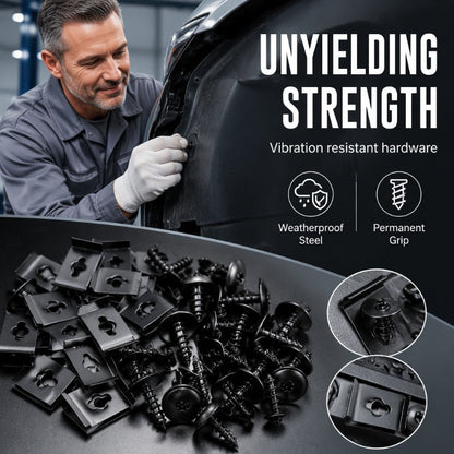 🔩 50% RABATT! 🚗 Universelles Auto-Metall-U-Clip- & Schraubenset – Rostfrei, vielseitig & einfach zu montieren – Ideal für Karosserie, Innenraum & Reparaturen 🛠️