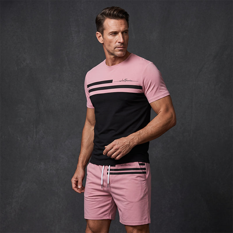 🛍️ 50 % Rabatt – 2-teiliges Freizeit-Set für Herren – Kurzarm-T-Shirt & Shorts mit Kordelzug, atmungsaktiv & bequem für den Alltag 👕