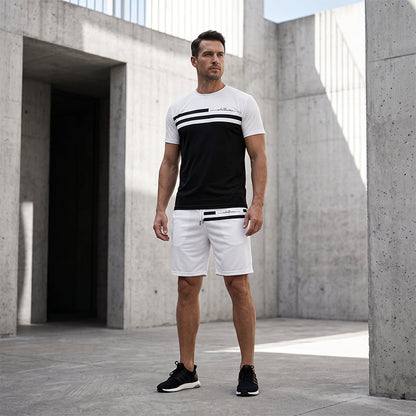 🛍️ 50 % Rabatt – 2-teiliges Freizeit-Set für Herren – Kurzarm-T-Shirt & Shorts mit Kordelzug, atmungsaktiv & bequem für den Alltag 👕