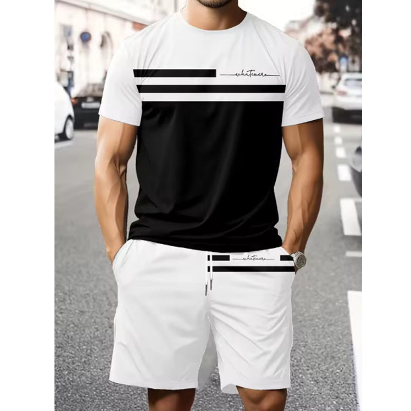 🛍️ 50 % Rabatt – 2-teiliges Freizeit-Set für Herren – Kurzarm-T-Shirt & Shorts mit Kordelzug, atmungsaktiv & bequem für den Alltag 👕