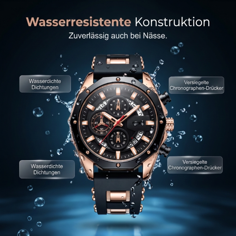 🔥⌚Sportliche Herren-Chronographen-Uhr💪 Robuste Sportuhr für Männer Outdoor & Alltag