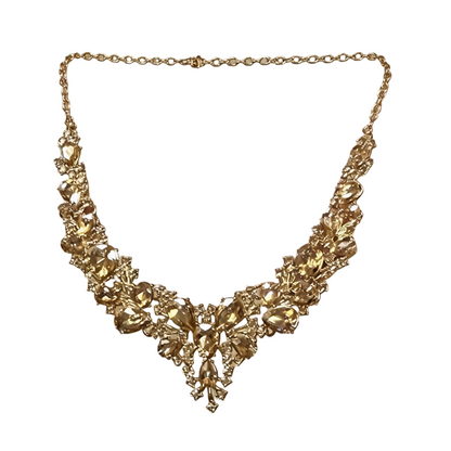 💛✨Eleganter gelber funkelnder Strass-Schmuck👑 Funkelnder Kristallschmuck für Party & Hochzeit