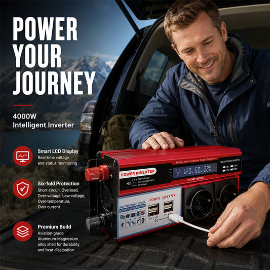 🔋Hochleistungs-Kfz-Wechselrichter 12V ➡️ 230V Auto Spannungswandler für Camping & Autofahrten