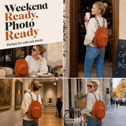 🌵🤠💫 Kreativer Cowboyhut-Rucksack für Damen – Einzigartiger Western Freizeitrucksack