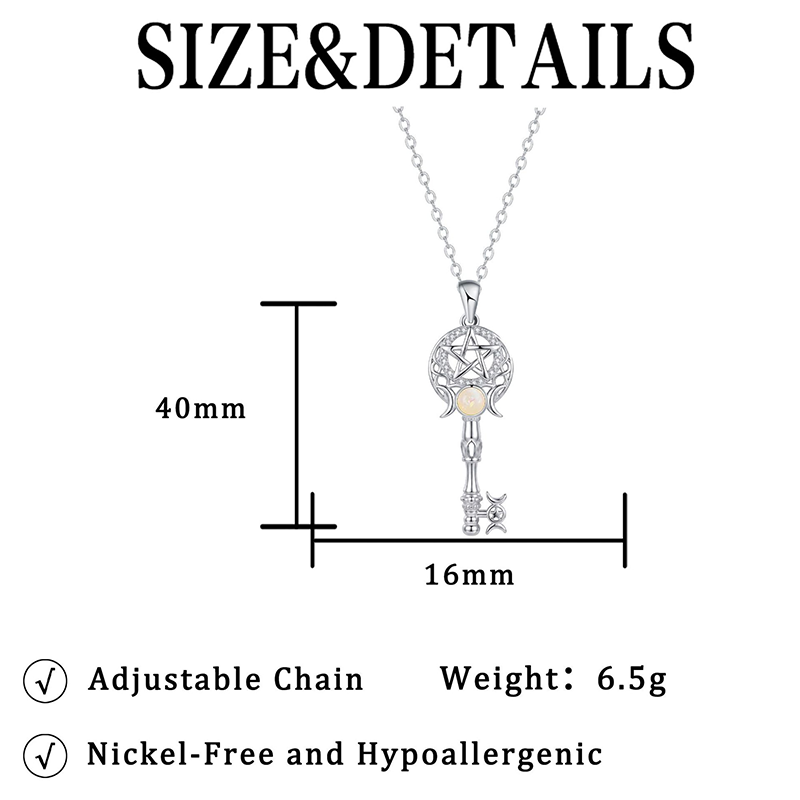 🔮🔑💖 Leuchtende Opal-Schlüssel-Halskette – zarte glänzende Opal Kette als Geschenkidee