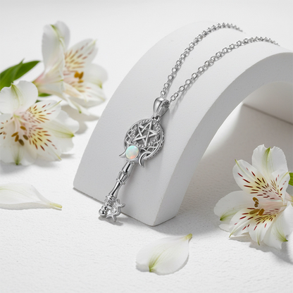 🔮🔑💖 Leuchtende Opal-Schlüssel-Halskette – zarte glänzende Opal Kette als Geschenkidee