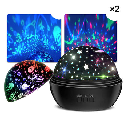 ✨🌌2-in-1 Rotierender Sternprojektor Nachtlicht｜Traumhafter Sternenhimmel für Zuhause