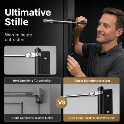 🚪🔧Verstellbarer automatischer Türschließer aus Edelstahl mit geräuschloser Dämpfung