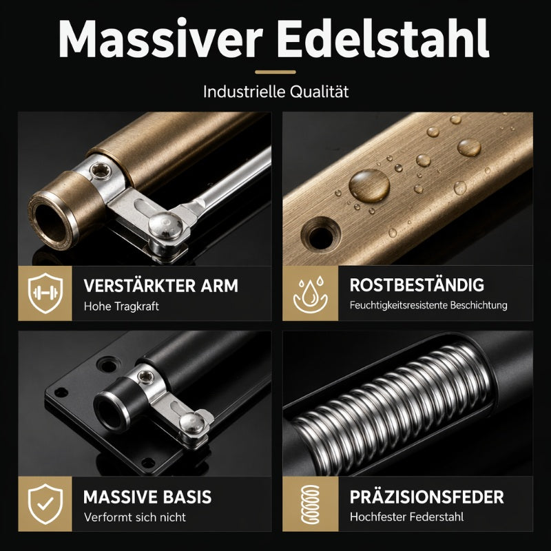 🚪🔧Verstellbarer automatischer Türschließer aus Edelstahl mit geräuschloser Dämpfung