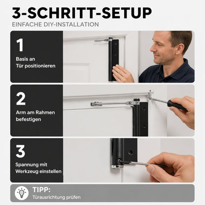 🚪🔧Verstellbarer automatischer Türschließer aus Edelstahl mit geräuschloser Dämpfung