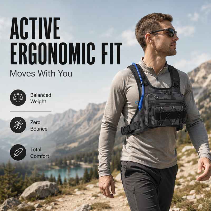 🚴♂️🥤✨Brusttasche, Trinksystem-kompatible Radweste für Herren