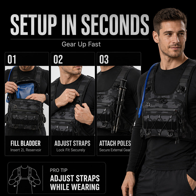 🚴♂️🥤✨Brusttasche, Trinksystem-kompatible Radweste für Herren