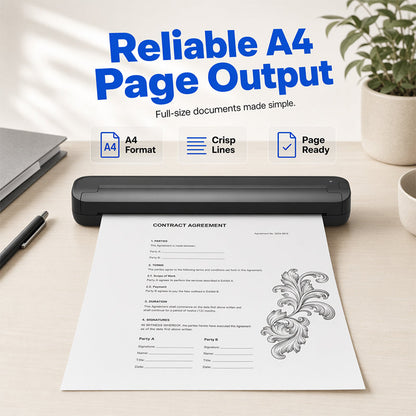🛍️ 50 % Rabatt – Tragbarer Bluetooth-Thermodrucker – kabellos, tintefrei & kompakt – für A4, ideal für Büro, Studium & Reisen 📄