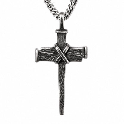 📢📢50% RABATT !!⏰Herren Vintage Nagel-Kreuz-Anhänger Halskette