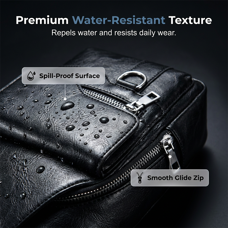 🧳Herren Retro Wasserdichte Kunstleder Umhängetasche / Brusttasche ✨Retro Herren Brusttasche wasserdicht