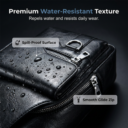 🧳Herren Retro Wasserdichte Kunstleder Umhängetasche / Brusttasche ✨Retro Herren Brusttasche wasserdicht