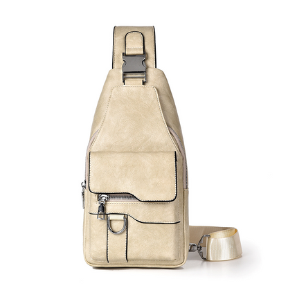 🧳Herren Retro Wasserdichte Kunstleder Umhängetasche / Brusttasche ✨Retro Herren Brusttasche wasserdicht