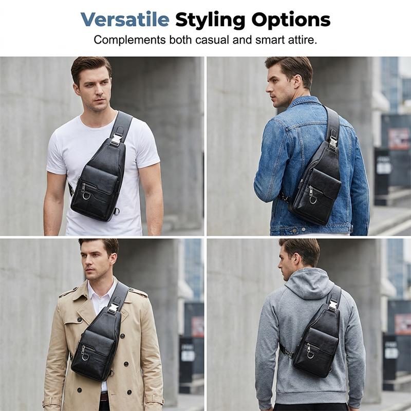 🧳Herren Retro Wasserdichte Kunstleder Umhängetasche / Brusttasche ✨Retro Herren Brusttasche wasserdicht