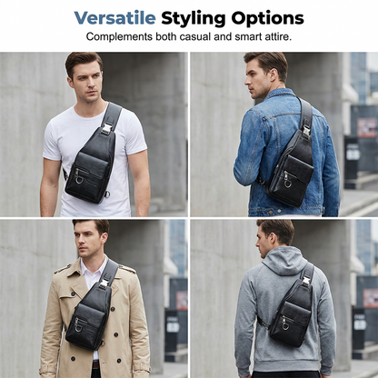 🧳Herren Retro Wasserdichte Kunstleder Umhängetasche / Brusttasche ✨Retro Herren Brusttasche wasserdicht