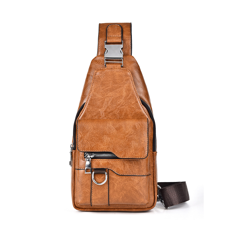 🧳Herren Retro Wasserdichte Kunstleder Umhängetasche / Brusttasche ✨Retro Herren Brusttasche wasserdicht