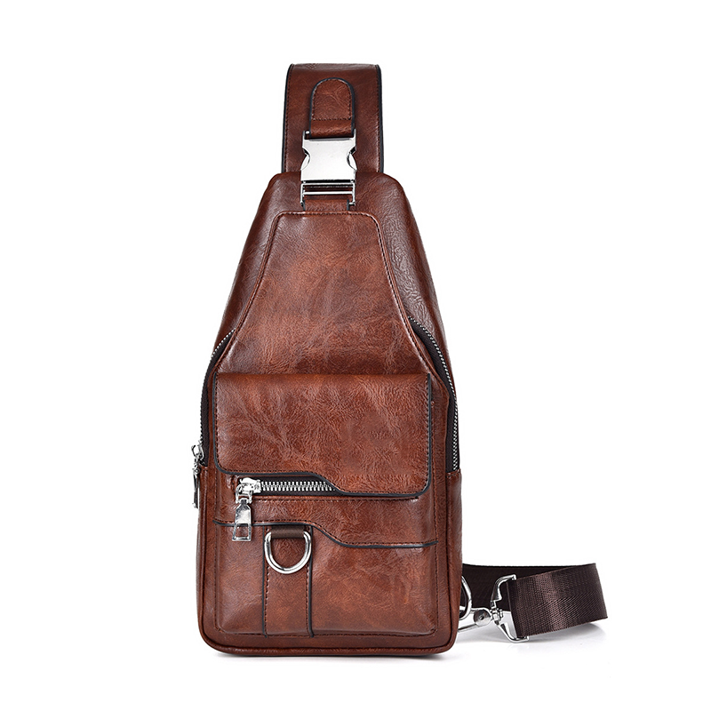 🧳Herren Retro Wasserdichte Kunstleder Umhängetasche / Brusttasche ✨Retro Herren Brusttasche wasserdicht