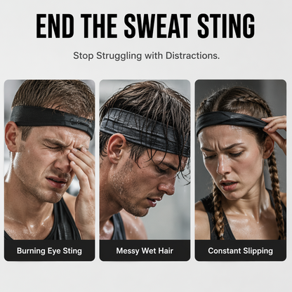 💦🏃Rutschfestes Fitness Stirnband | Schweißhemmend & elastisch