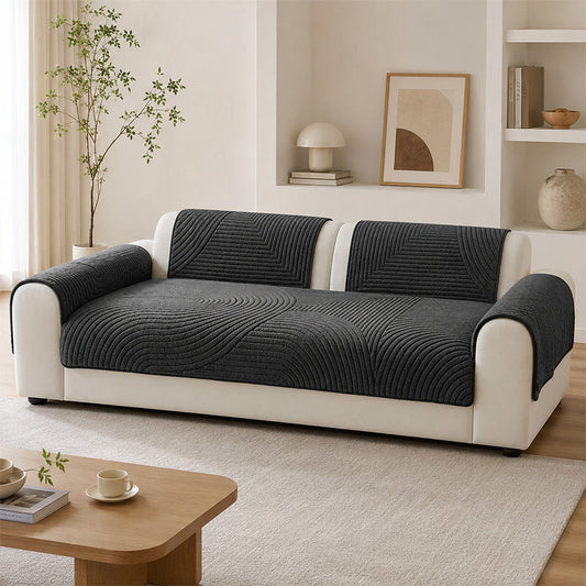 ❄️🛋️🧸 Weiche Baumwoll-Samt Winter-Sofakissen | Rutschfeste dicke Plüsch Sofaabdeckung, warmer kuscheliger Sofa-Bezug für dein Wohnzimmer