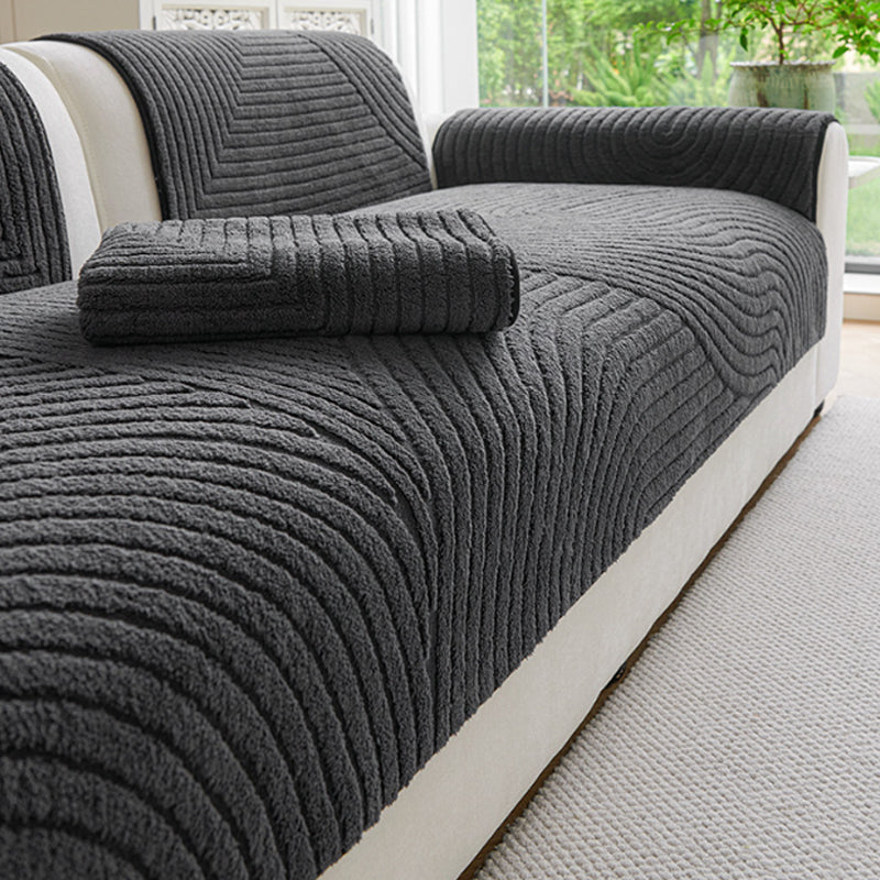 ❄️🛋️🧸 Weiche Baumwoll-Samt Winter-Sofakissen | Rutschfeste dicke Plüsch Sofaabdeckung, warmer kuscheliger Sofa-Bezug für dein Wohnzimmer